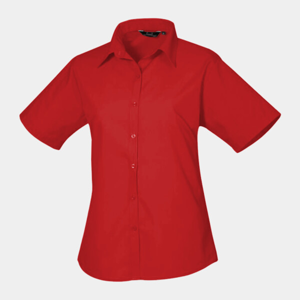 Premier Ladies Short Sleeve Poplin Blouse Thumbnail