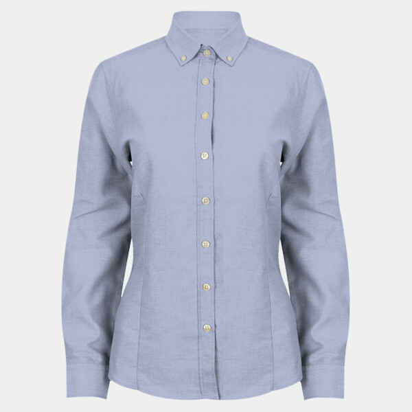 Henbury Ladies Modern Long Sleeve Regular Fit Oxford Shirt Thumbnail